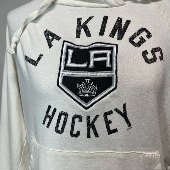 Los Angeles Kings Touch by Alyssa Milano Cream Weekend Raglan Pullover Hoodie - Picture 3 of 9